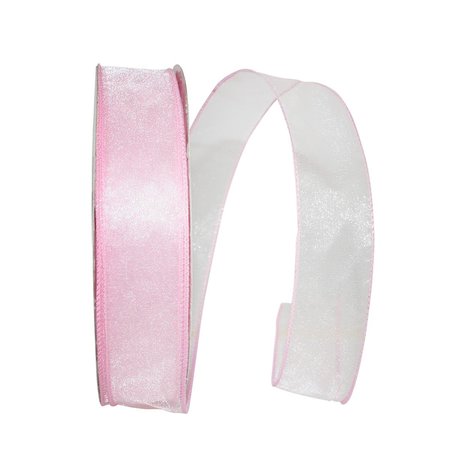 RELIANT RIBBON Sheer Lovely Value Wired Edge Ribbon Pink 1.5 in. x 50 yards 99908W-061-09K